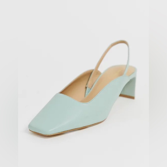 NWT & Other Stories Square Toe Kitten Heel Mules Sz 6.5/ EU 36 - Picture 3 of 12